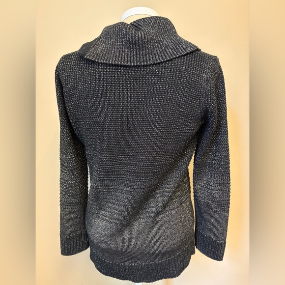 Calvin Klein Black & Gold TurtleNeck Long Sleeve Stylish Knit Sweater Medium - Picture 5 of 10